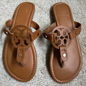 Tory Burch Miller Sandal, Leather  - Bourbon Miele (Size 8) - NEVER WORN!